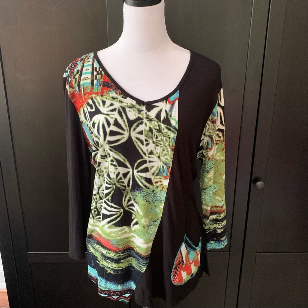 Parsley & Sage Patchwork Shirt with pocket